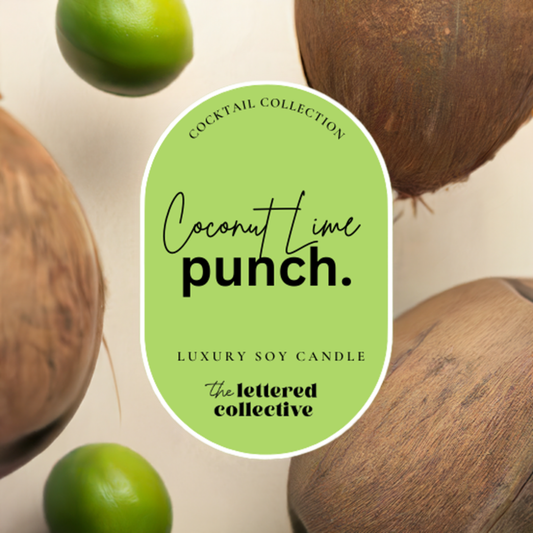 Coconut & Lime Punch cocktail candle - soy wax cockatil collection