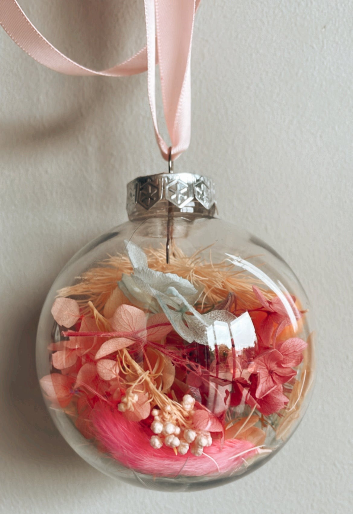 Personalised preserved flower bauble / Christmas Ornament