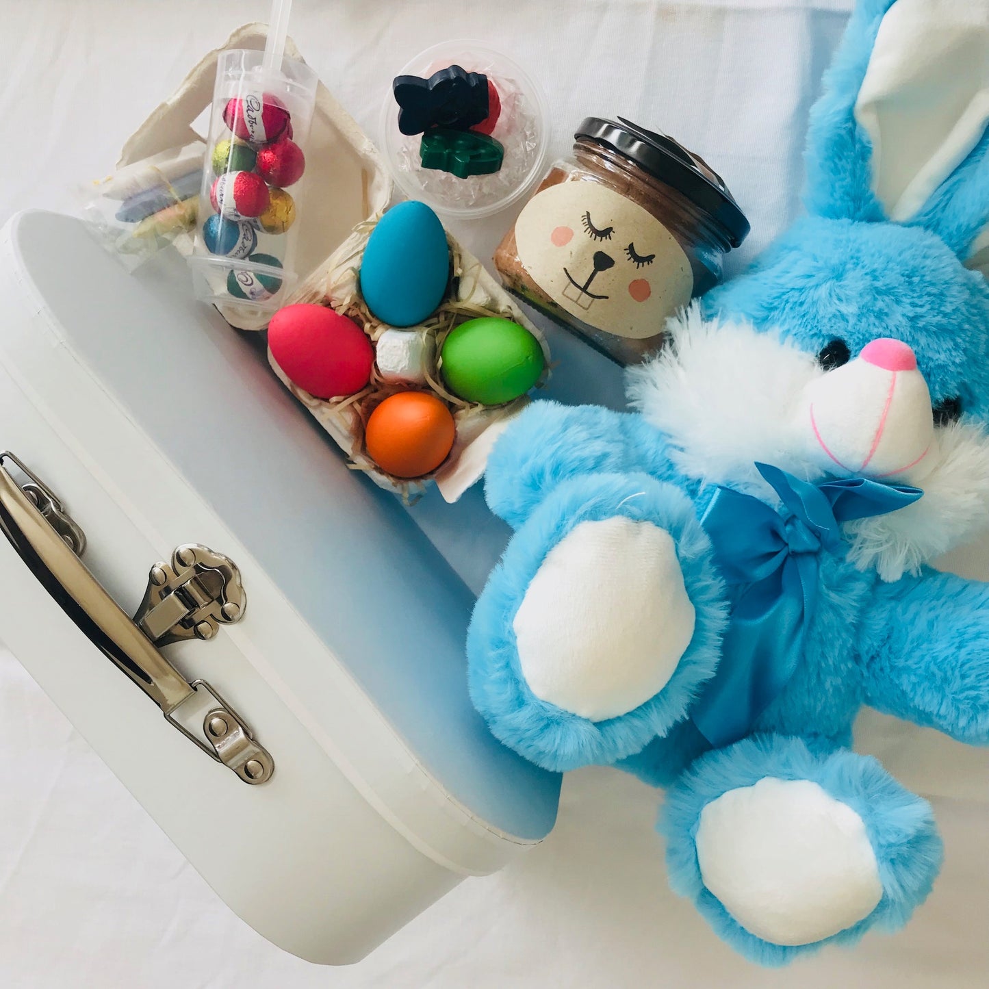 Personalised Mini Suitcase Keepsake Gift Box - soft blue