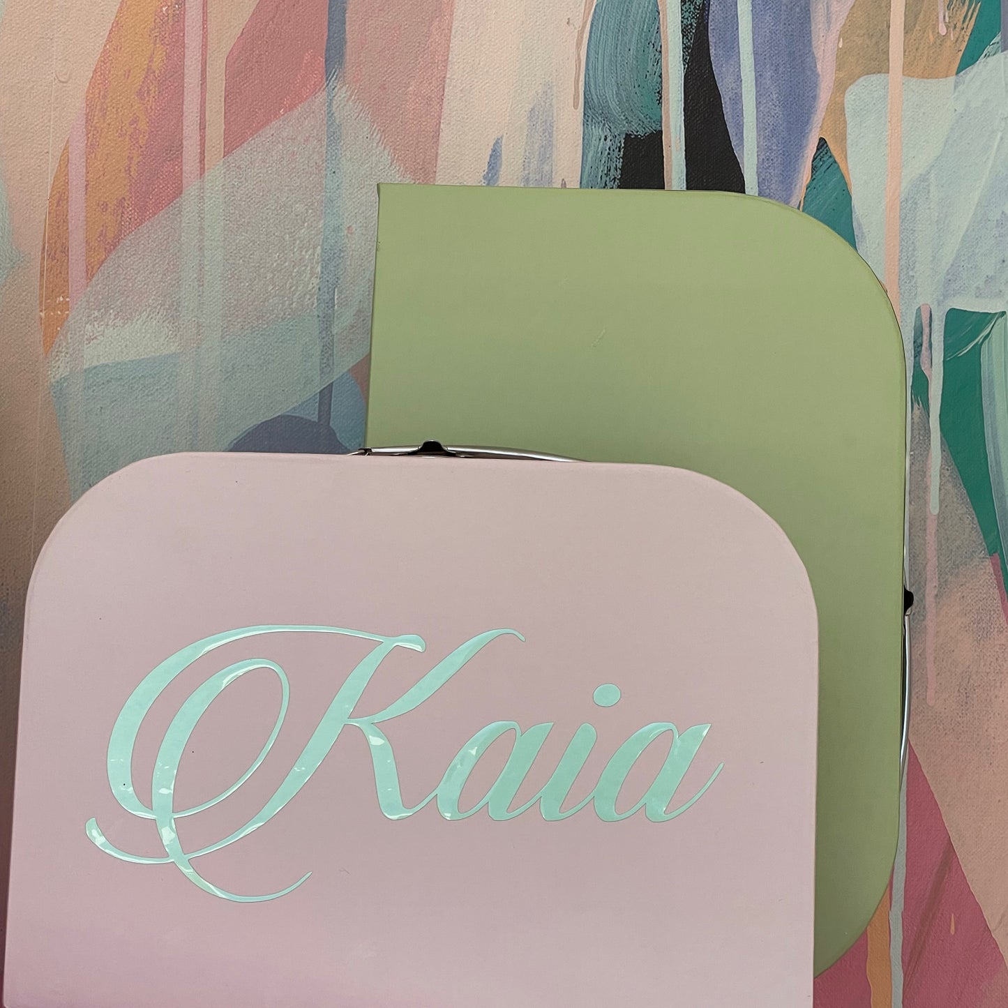 Personalised Mini Suitcase Keepsake Gift Box - green