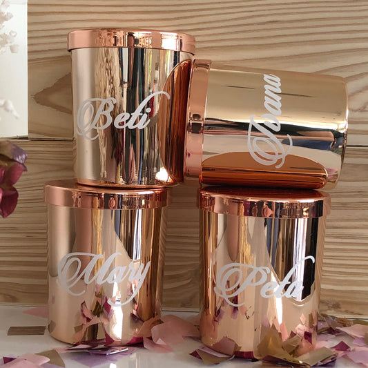 Rose Gold Electroplated Candle