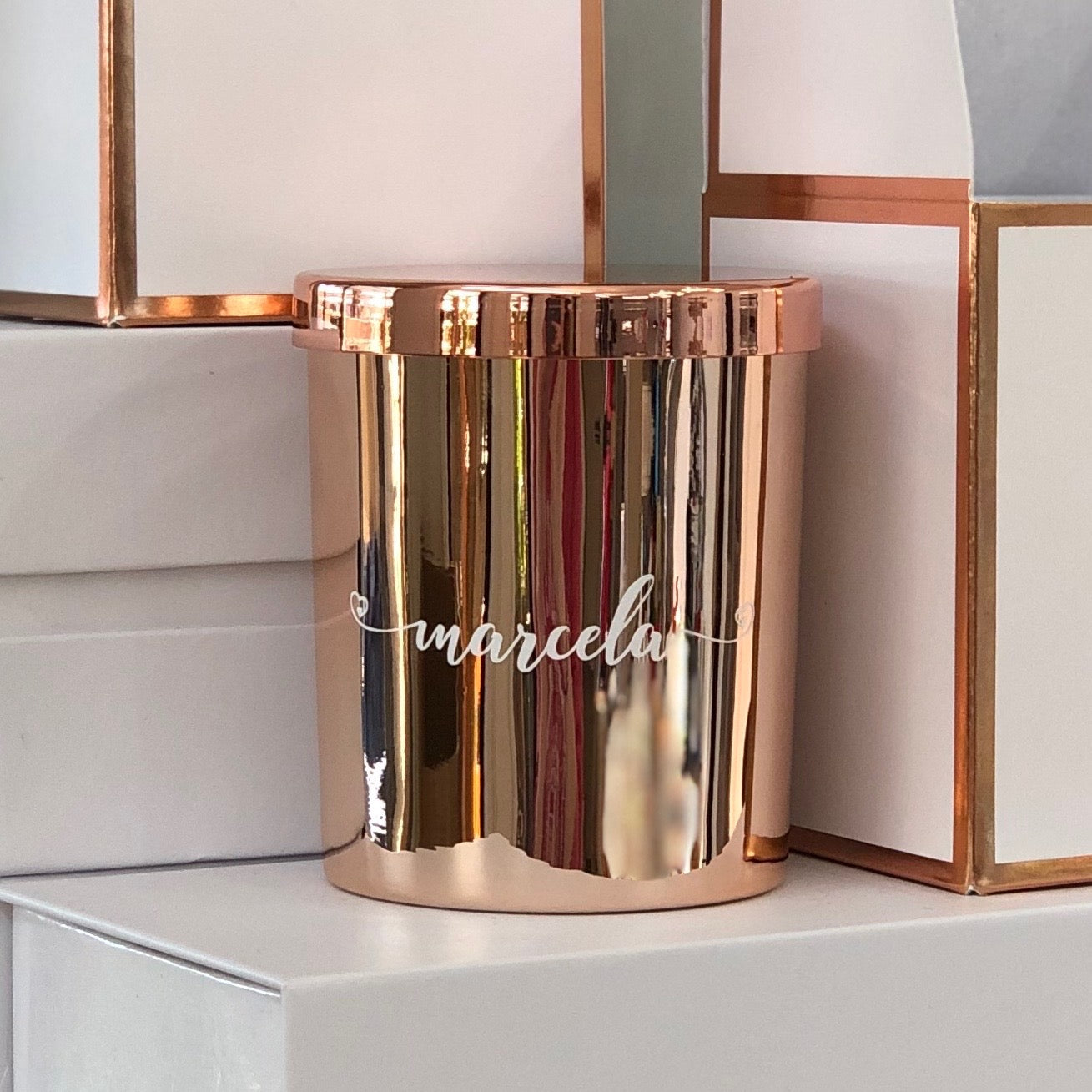 Rose Gold Electroplated Candle