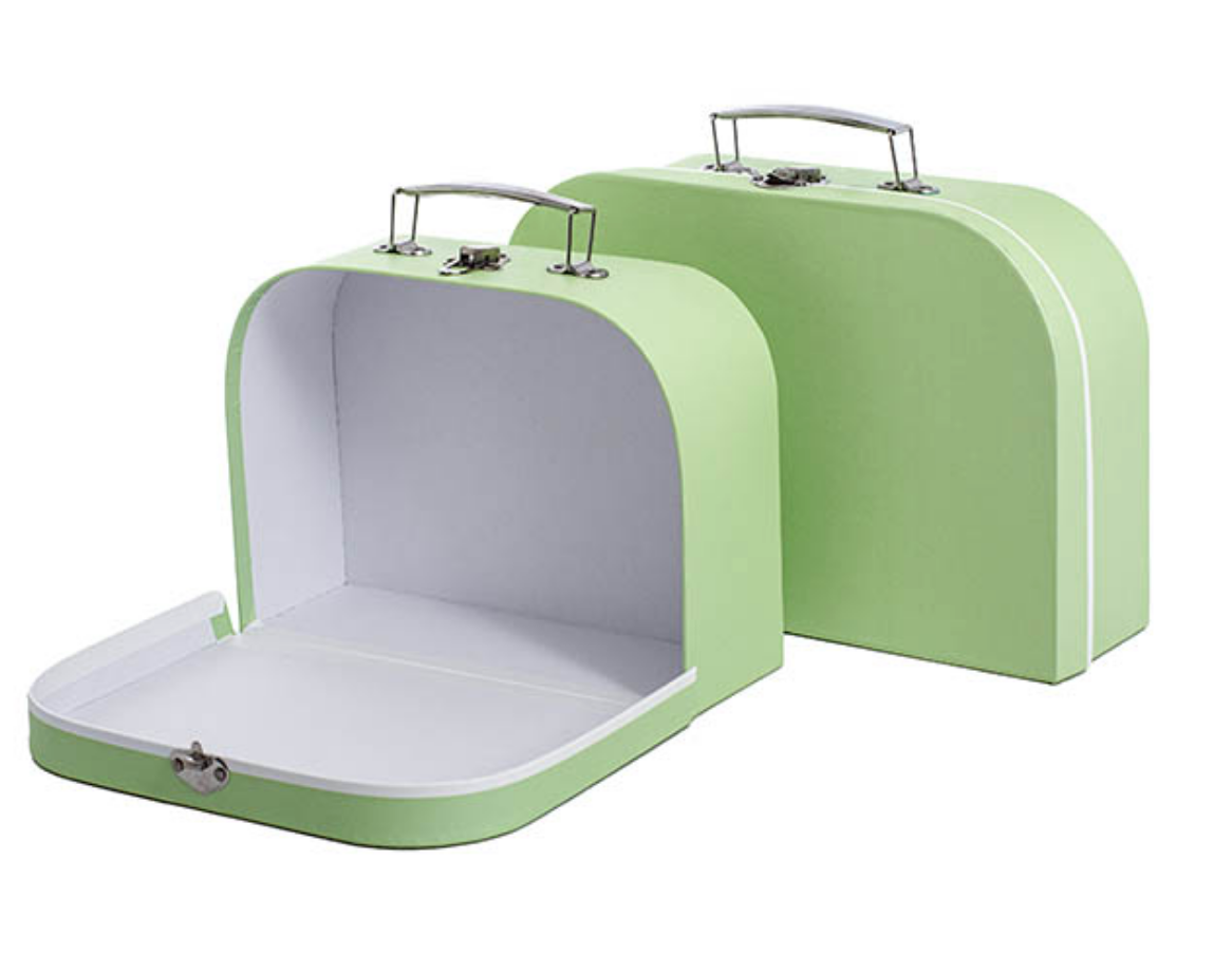 Personalised Mini Suitcase Keepsake Gift Box - green