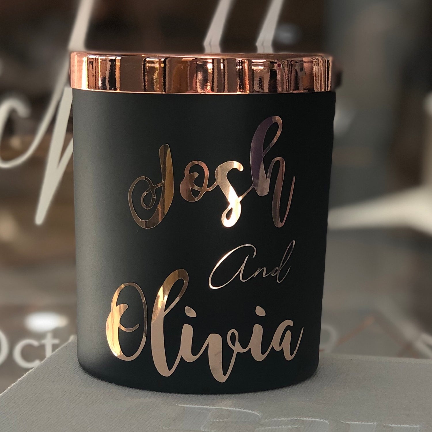Our Matt Black & Rose Gold Electroplated Candle brings a touch of sophistication to your home. This exquisite candle is hand crafted with 100% pure Sox Wax and a wooden wick for a strong, long-lasting burn. Perfect for a luxurious gift for someone special, this candle is sure to impress.