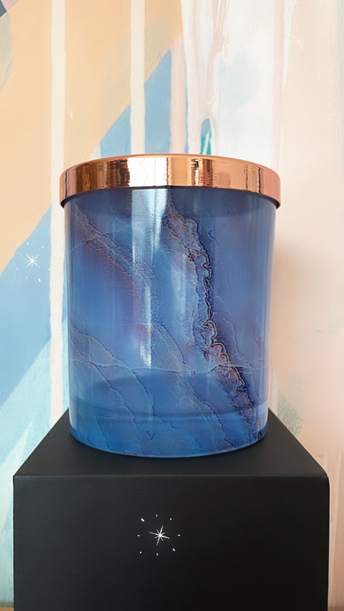 Marbled Azure Blue Oxford Jar