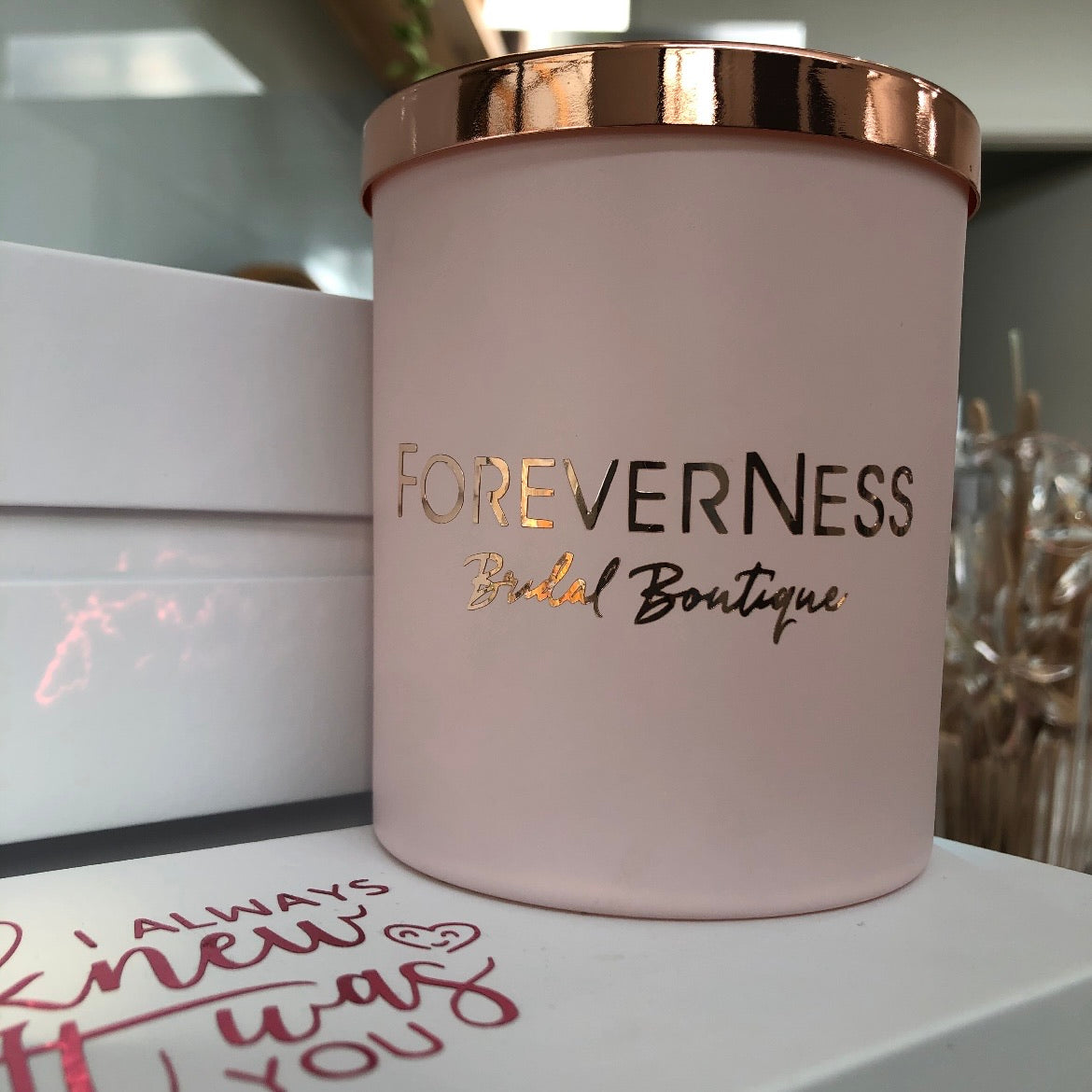 Matt Pink & Rose Gold Electroplated Candle